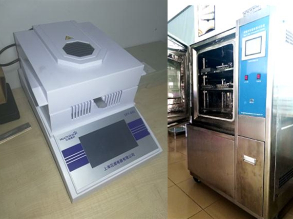 Moisture content analyzer with high and low temperature test chamber